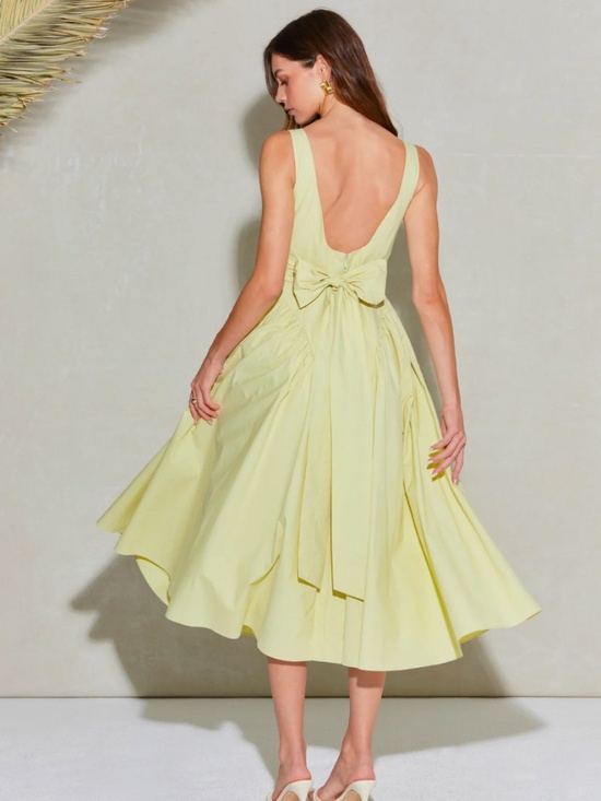 ASTR the Label 'Vinya' Poplin Drop Waist Dress in Pistachio - Picture 6 of 6